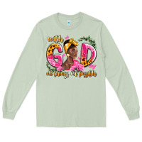 Matcha with god all things are possible black woman Long Sleeve Tee - LillyAllenDesigns