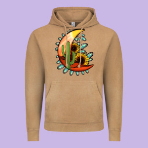 Desert Moon Vintage Hoodie Designed By Jasminsmagicworld