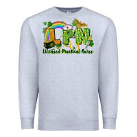 Heather Grey LPN Licensed Practical Nurse St. Patrick's Day Premium Sweatshirt - CowGirlArtShop