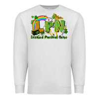 Oatmeal Heather LPN Licensed Practical Nurse St. Patrick's Day Premium Sweatshirt - CowGirlArtShop