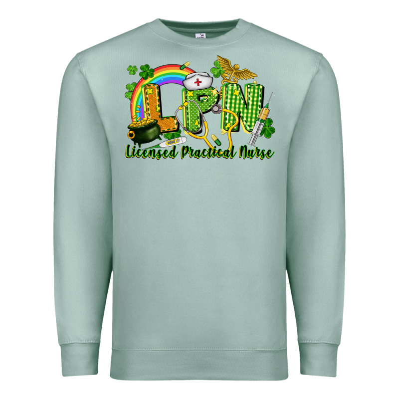 Lpn Licensed Practical Nurse St. Patrick's Day Premium Sweatshirt by CowGirlArtShop | Teevron