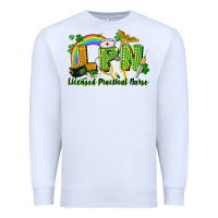 White LPN Licensed Practical Nurse St. Patrick's Day Premium Sweatshirt - CowGirlArtShop
