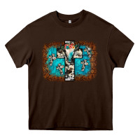 Chocolate Brown bull skull cross backgraund Heavy Core Tee - JahusDesignShop