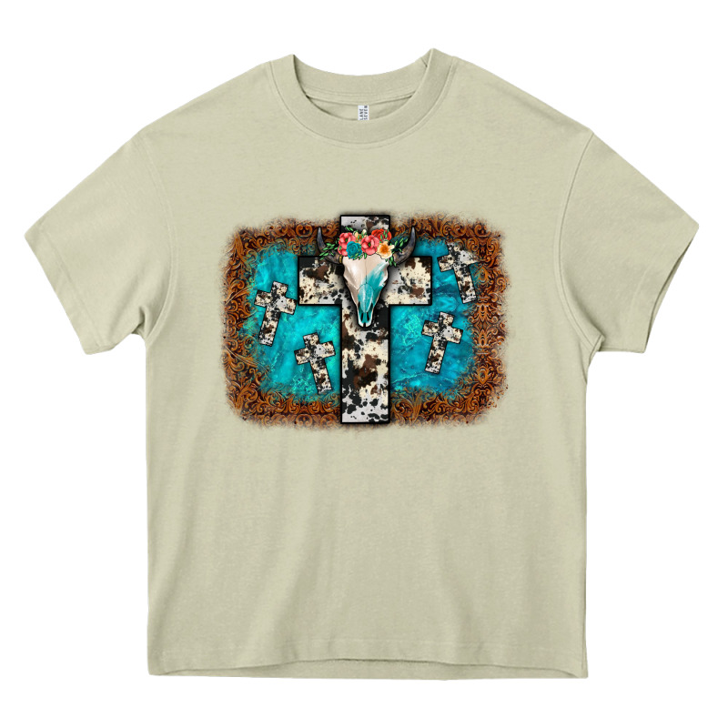 Bull Skull Cross Backgraund Heavy Core Tee by JahusDesignShop | Teevron