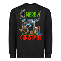 Black merry christmas velociraptor Heavyweight Sweatshirt - LillyAllenDesigns