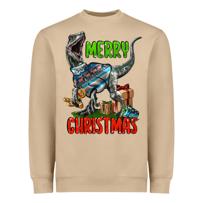 Merry Christmas Velociraptor Heavyweight Sweatshirt by LillyAllenDesigns | Teevron
