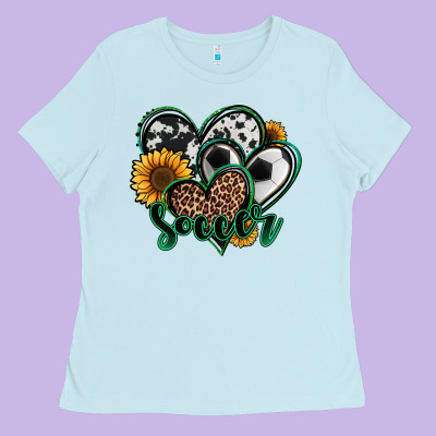 Soccer Hearts Ladies Tee Designed By Jasminsmagicworld