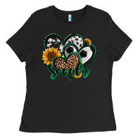 Black soccer hearts Ladies Tee - Jasminsmagicworld