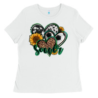 White soccer hearts Ladies Tee - Jasminsmagicworld