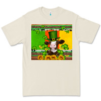 Saint Patricks Cow And Hat With Sunflower And Shamrock Premium Tee | Teevron