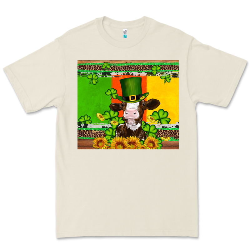 Saint Patricks Cow And Hat With Sunflower And Shamrock Premium Tee by Artiststas | Teevron