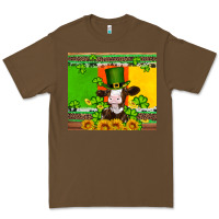 Cacao saint patricks cow and hat with sunflower and shamrock Premium Tee - Artiststas
