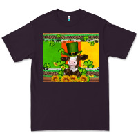 Plum saint patricks cow and hat with sunflower and shamrock Premium Tee - Artiststas