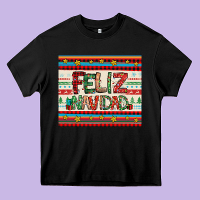 Feliz Navidad Spanish Christmas Heavy Core Tee Designed By Jasminsmagicworld