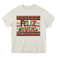 Cream feliz navidad spanish christmas Heavy Core Tee - Jasminsmagicworld