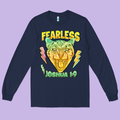 Fearless Joshua 1 9 Cheetah Long Sleeve Tee Designed By Lillyallendesigns