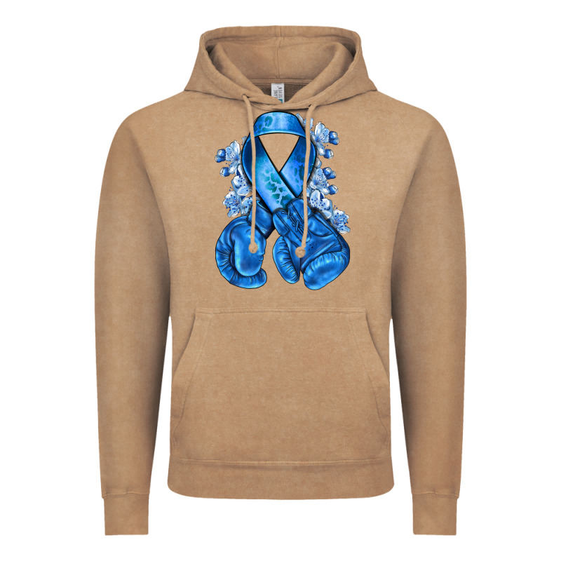 Blue Ribbon With Boxing Gloves Vintage Hoodie by NancyCooperArtShop | Teevron