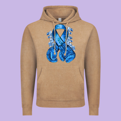 Blue Ribbon With Boxing Gloves Vintage Hoodie Designed By Nancycooperartshop