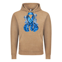 Vintage Coffee Blue ribbon with boxing gloves Vintage Hoodie - NancyCooperArtShop