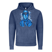 Vintage Denim Blue ribbon with boxing gloves Vintage Hoodie - NancyCooperArtShop