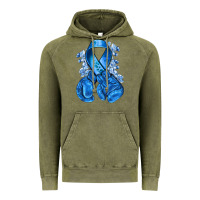 Vintage Olive Blue ribbon with boxing gloves Vintage Hoodie - NancyCooperArtShop