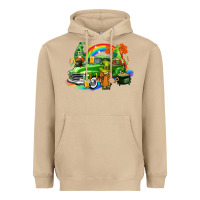 Mushroom St. Patrick's Day truck with gnomies Heavyweight Hoodie - CowGirlArtShop