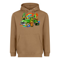 Toasted Coconut St. Patrick's Day truck with gnomies Heavyweight Hoodie - CowGirlArtShop