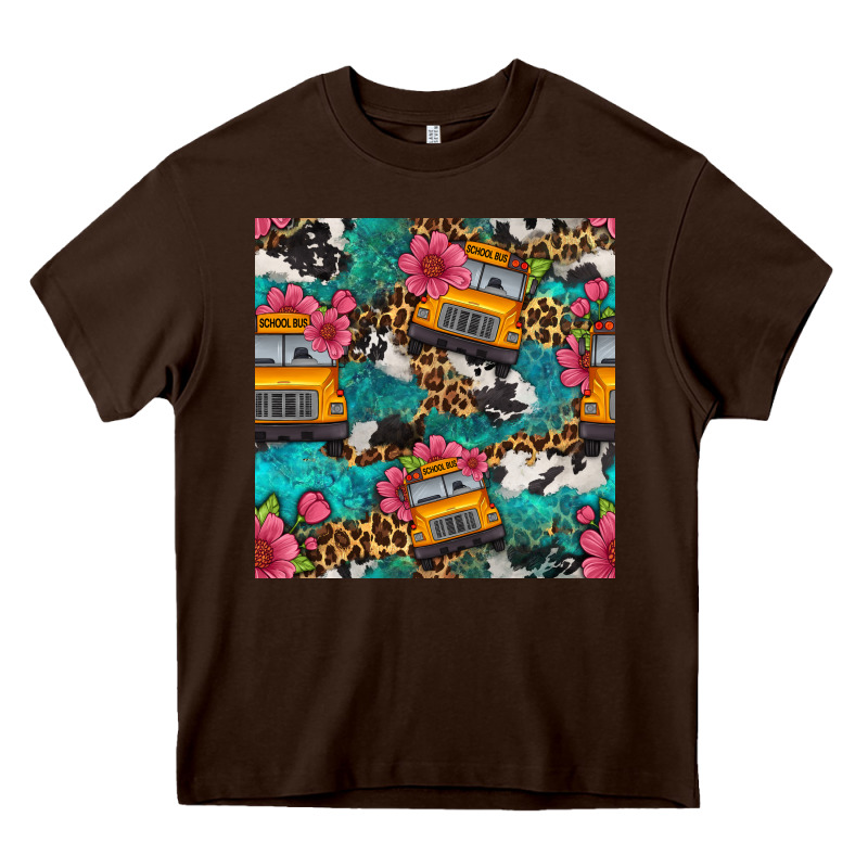 Western School Bus Seamless Pattern Heavy Core Tee by BundleAndBundleShop | Teevron
