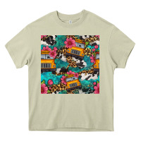 Mossy western school bus seamless pattern Heavy Core Tee - BundleAndBundleShop
