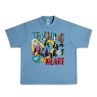 Pebble Blue teaching is a work of heart Urban Heavy Tee - NancyCooperArtShop