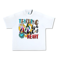 White teaching is a work of heart Urban Heavy Tee - NancyCooperArtShop