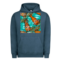 Pigment Midnight Navy fall gnomes seamless pattern Urban Hoodie - BundleAndBundleShop