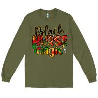 Army Green black nurse magic Long Sleeve Tee - LillyAllenDesigns