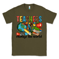 Army Green teachers change the world Classic Tee - NancyCooperArtShop