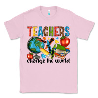 Bubblegum Pink teachers change the world Classic Tee - NancyCooperArtShop