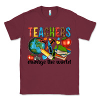 Burgundy teachers change the world Classic Tee - NancyCooperArtShop