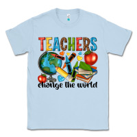 Dusty Blue teachers change the world Classic Tee - NancyCooperArtShop