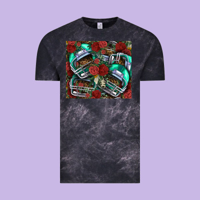 Floral American Football  Helmet Vintage Tee Designed By Nancycooperartshop
