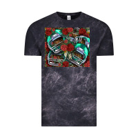 Cloud Black floral american football  helmet Vintage Tee - NancyCooperArtShop