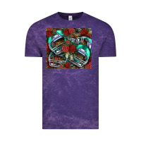 Cloud Purple floral american football  helmet Vintage Tee - NancyCooperArtShop