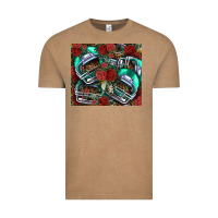 Vintage Coffee floral american football  helmet Vintage Tee - NancyCooperArtShop