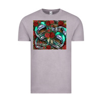 Vintage Zinc floral american football  helmet Vintage Tee - NancyCooperArtShop