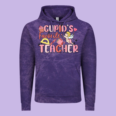 Cupid's Favorite Teacher Vintage Hoodie Designed By Maliassmallbusiness