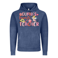 Vintage Denim cupid's favorite teacher Vintage Hoodie - MaliasSmallBusiness