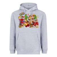Heather Grey Cino De Mayo coffee cups Mexico Heavyweight Hoodie - HowdyJamesFarm