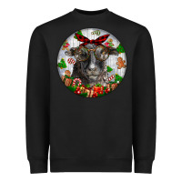 Black christmas dorper sheep Heavyweight Sweatshirt - LillyAllenDesigns