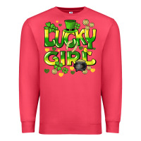 Cardinal lucky girl st. patricks day Premium Sweatshirt - HowdyJamesFarm