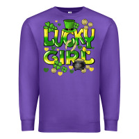 Purple lucky girl st. patricks day Premium Sweatshirt - HowdyJamesFarm