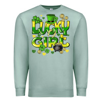 Seafoam lucky girl st. patricks day Premium Sweatshirt - HowdyJamesFarm