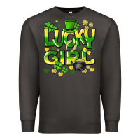 Smoke lucky girl st. patricks day Premium Sweatshirt - HowdyJamesFarm